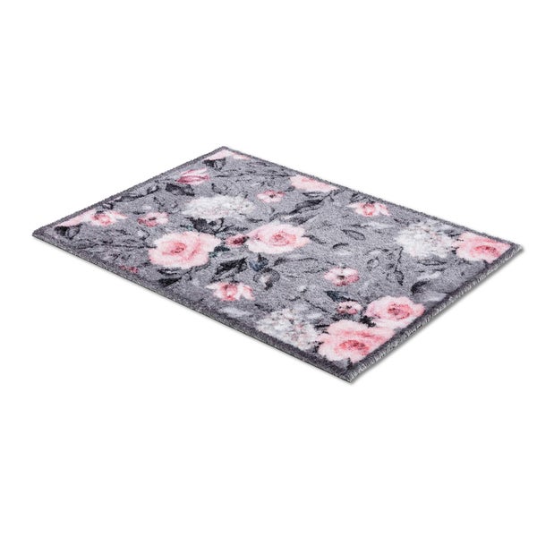 Rechteckiger Teppich mit Blumenmuster