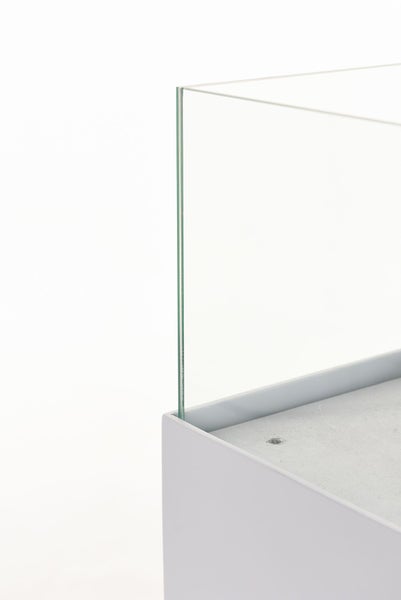 VIVANNO Windlicht CANDELA 100x25x25 cm Alu-Verbund Weiß matt