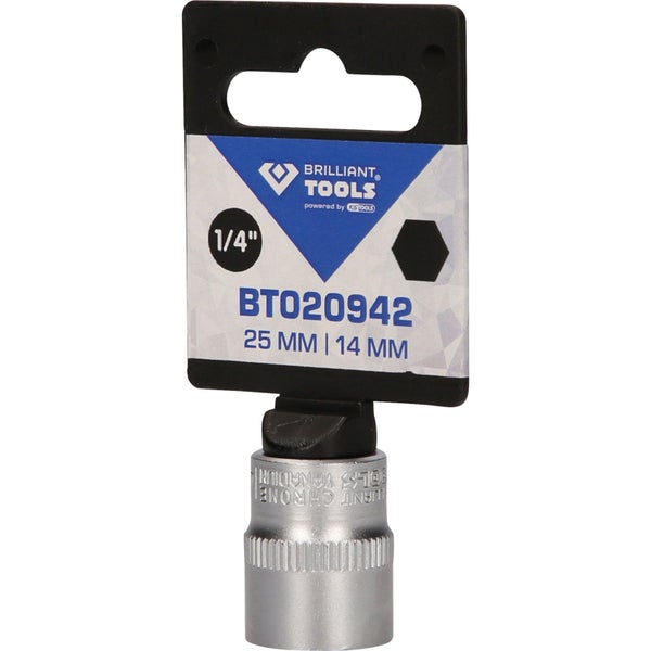 Steckschlüssel aus Chrom-Vanadium-Stahl, 1/4 Zoll, 25 mm Länge