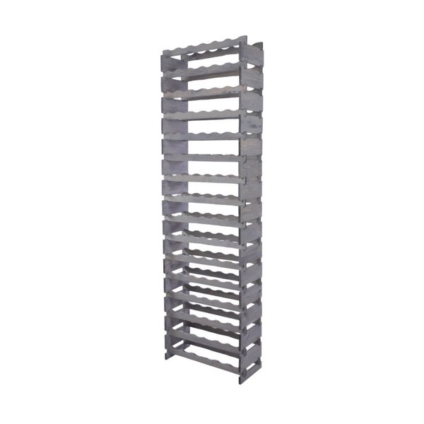 Weinregal VINOTECA FLEX PRO HxBxT 219x65x28cm 96 Flaschen auf 16 Ebenen Massives Kiefernholz Grau