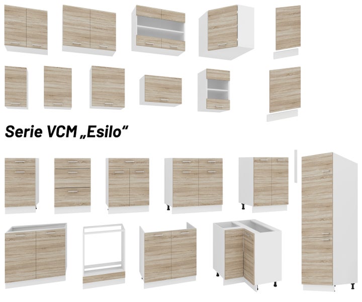 Singleküche Einbauküche Küchenzeile 140cm Esilo