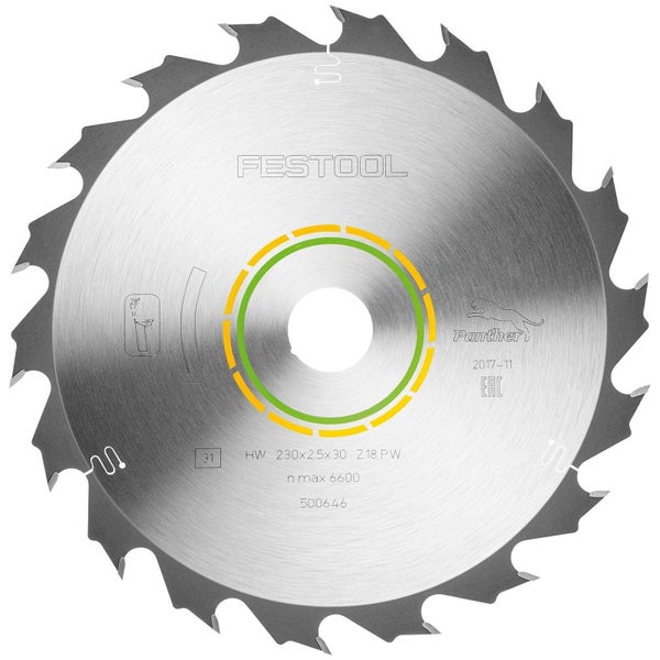 Festool Kreissägeblatt mit 230 x 2,5 x 30 Millimetern und 18 Zähnen