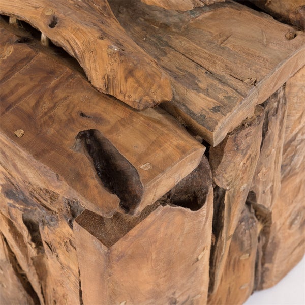 Hocker SITZBOX TEAK 30 30x30x30 cm, Recyclingholz naturfarben