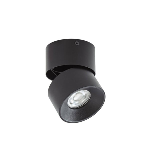 Runder LED Deckenstrahler aus Metall, schwenkbar zur gezielten Beleuchtung.