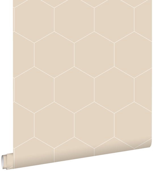 ESTAhome Tapete Wabenmuster Beige - 53 cm x 10.05 m - 139552