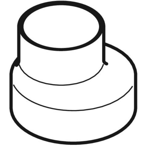 Exzentrische Rohrreduzierung als schematische Zeichnung für Sanitär- und Abwasserinstallationen.