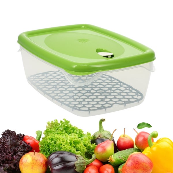 Frischhaltebox mit Siebeinsatz und Gemüse