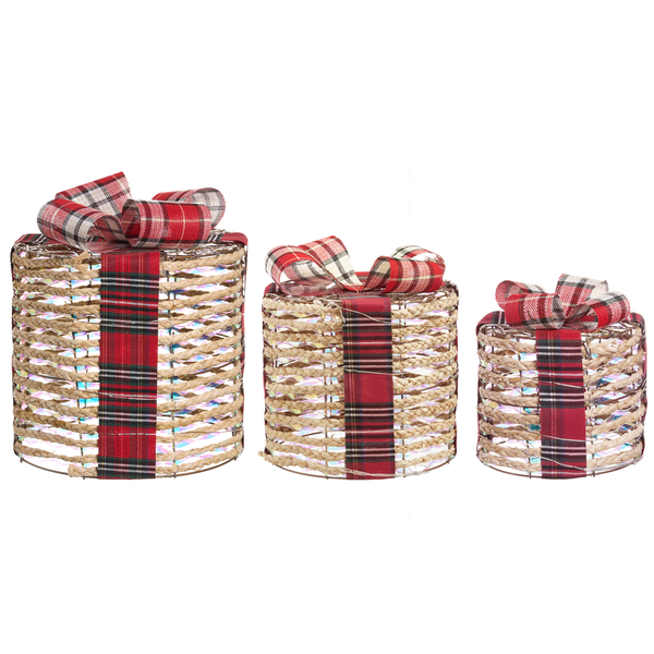 Dekorative Geschenkboxen mit Schleifen im 3er-Set für die festliche Dekoration