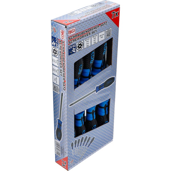 BGS Schraubendreher-Satz T-Profil (für Torx) mit Bohrung T10 - T40 7tlg. - 7841