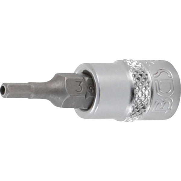 BGS Bit-Einsatz Antrieb Innenvierkant 6,3 mm (1/4) Innensechskant mit Bohrung 3 mm - 5156-3