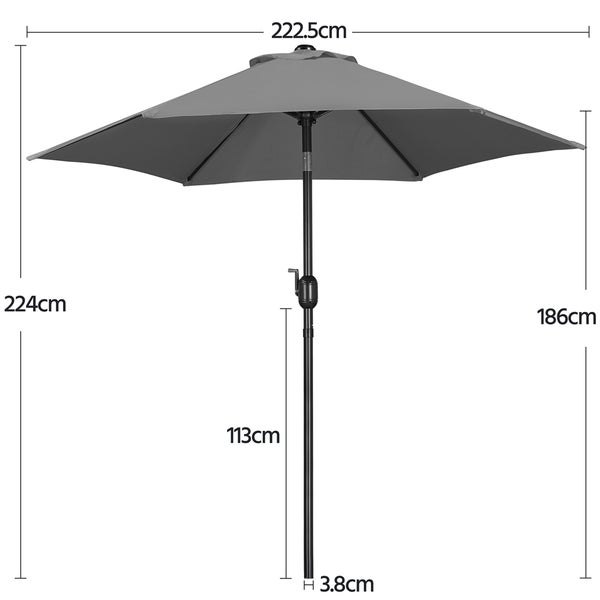 Abmessungen eines Sonnenschirms