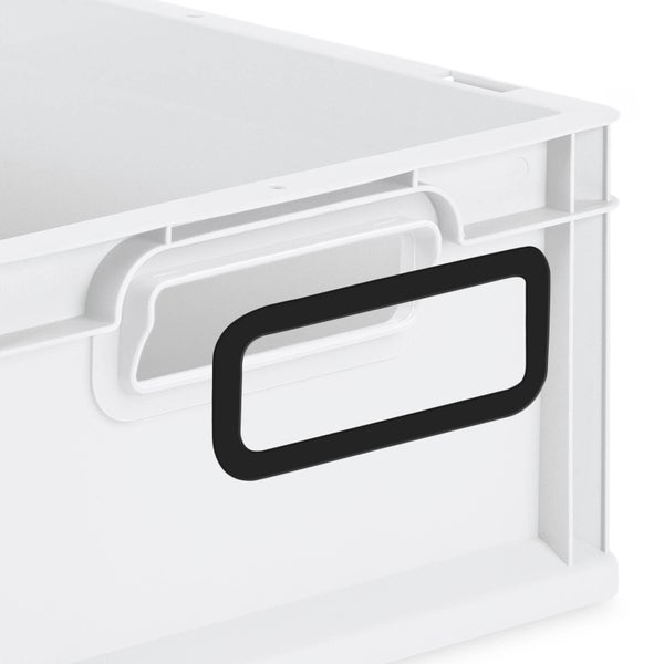 PROREGAL SuperSparSet 5x Eurobox NextGen Color mit Scharnierdeckel und Schiebeschnappverschlüssen, HxBxT 17x30x40cm, 16 Liter, Grau, Griffe schwarz geschlossen, Eurobehälter, Transportbox, Transportbehälter, Stapelbehälter