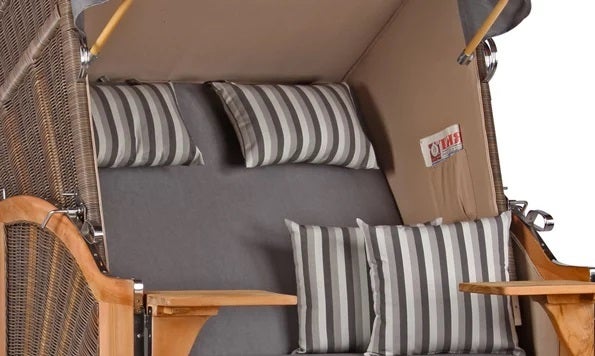 Strandkorb Nordstrand Teak PE grey Dessin 544