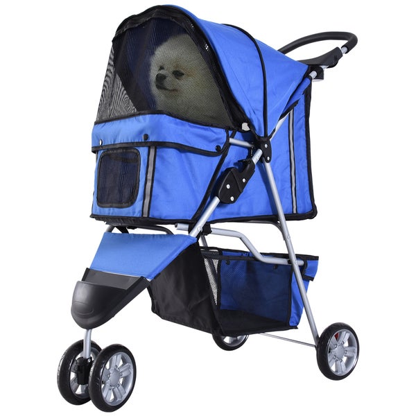 PawHut Hundewagen Hundebuggy Buggy Hunde Katzen mehrfarbig (Blau)