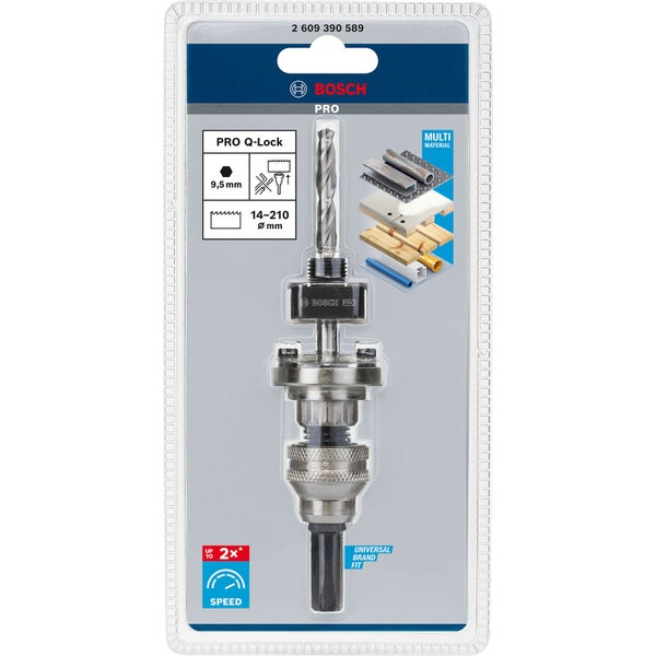 Bosch PRO Q-Lock Aufsteckhalter Sechskant-Aufnahme für Quick Change-System für Lochsägen Sechskant 9,5 mm - 2609390589