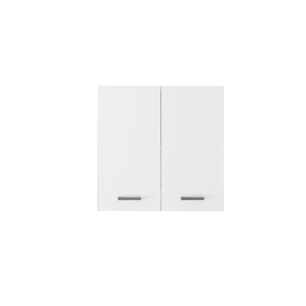 ML-Design Badezimmerschrank Weiß 60 x 60 x 31 cm, Badschrank 2-Türig mit 2 Ablagen, viel Stauraum, aus MDF-Holz, Hängeschrank für Badezimmer, Wandschrank Oberschrank Küchenschrank Küchenmöbel Badmöbel