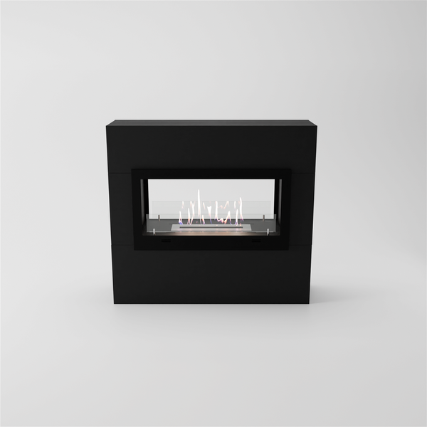 GLOW FIRE Ethanol Kamin 'Ulstein' | Ethanolofen in Schwarz mit 3 Std. Brenndauer und 2 KW Heizleistung | BxHxT: 110x100x30 cm