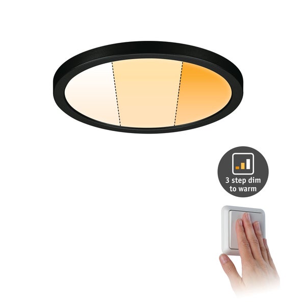 VariFit LED Einbaupanel Dim to Warm Areo IP44 rund 175mm 13W 1200lm 3 Step Dim to warm Schwarz dimmbar