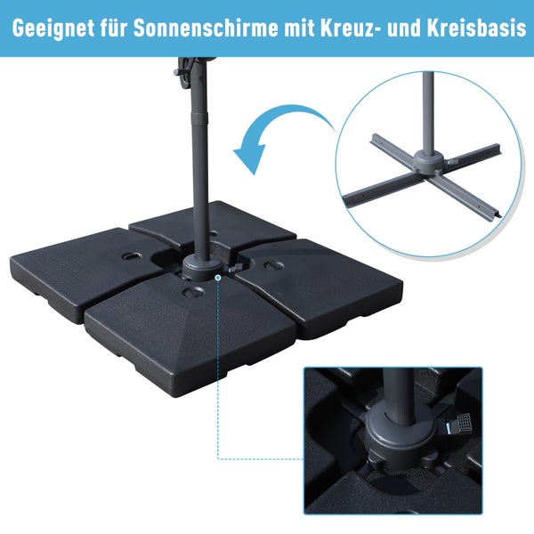 Schirmständerfuß aus HDPE-Kunststoff, witterungsbeständig und haltbar