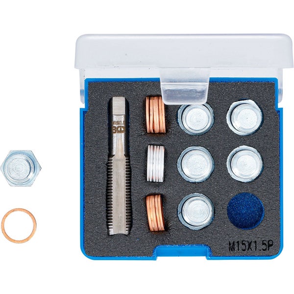 Ölablassschrauben Reparaturset in blauer Kunststoffbox