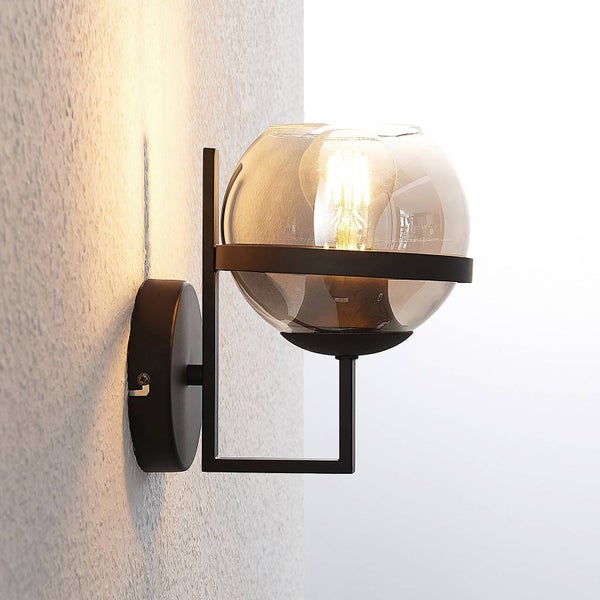 Lindby Wandleuchte, Wandlampe Innen Marinka (Modern) in Schwarz aus Metall (1 flammig E27) - Wandstrahler Wandbeleuchtung Schlafzimmer / Wohnzimmer Wohnzimmerleuchte