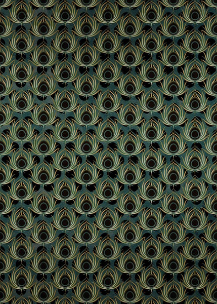 Tapete mit Pfauenfeder-Muster