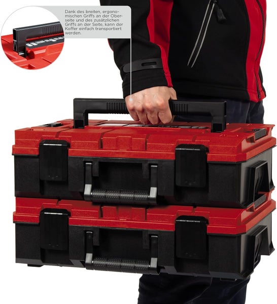 kwb Werkzeugkoffer / Werkzeug-Set, 80-teilig, Einhell E-Case-kompatibel, robust und hochwertig, ideal für den Haushalt oder die Garage, gepolstert mit Werkzeugeinlagen u. Schaumstoff im Deckel