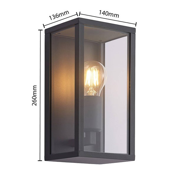 Lindby Wandleuchte außen Peldar (spritzwassergeschützt (Modern) in Schwarz aus Aluminium (1 flammig, E27) - Außenwandleuchten Wandlampe Led Außenlampe Outdoor für Außenwand/Hauswand