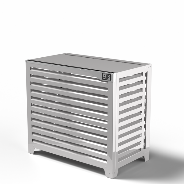 Wärmepumpenabdeckung - Big Blade - Weiß - Bodenstehend Größe XL (B 115cm - H 103cm - T 66cm) - Box Air Klima