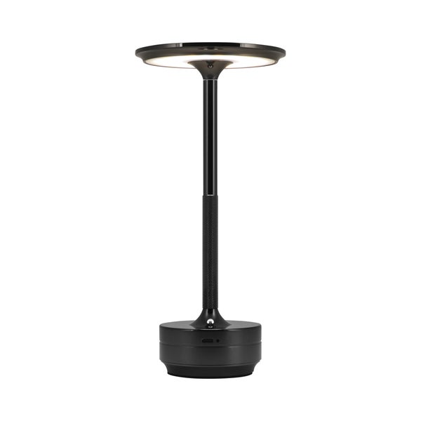 Goliving Horizon Batterie-Tischleuchte - Wiederaufladbar und dimmbar - Spritzwassergeschützt - Passt in jede Einrichtung - Energieeffizient - Höhe 27 cm - Schwarz