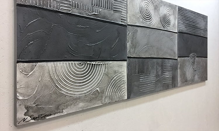 Das Wohnzimmerbild -Stoned Signs- 180x70x2 cm handgemaltes Unikat