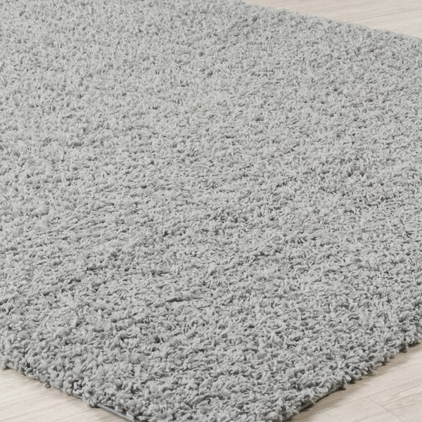 Moderner Hochfloriger Shaggy Teppich Grau 100x200 cm LILLY