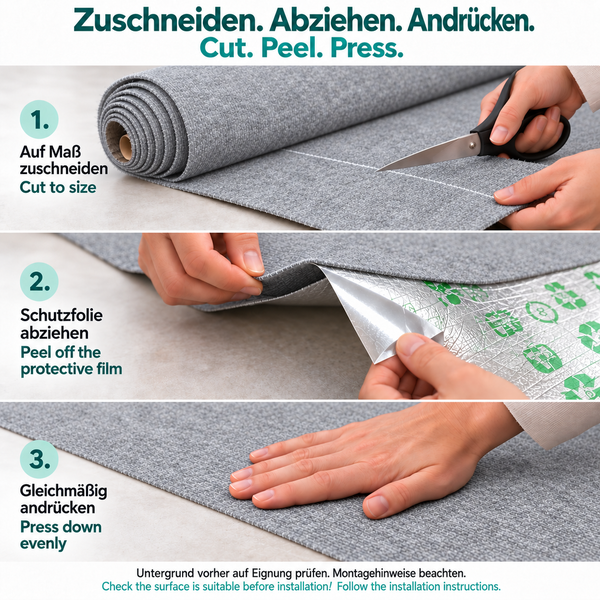 6 m² Selbstklebender Teppich Teppichboden Teppichbelag