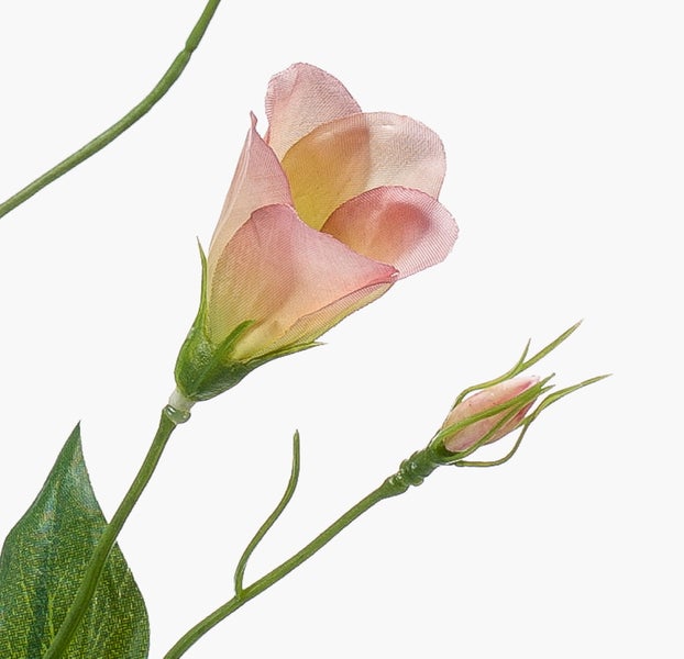 Künstliche Sonnenblume mit gelber Blüte, grünem Stängel und Blättern.