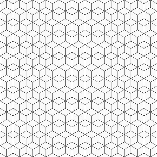 Geometrisches Muster mit dreidimensional wirkenden Würfeln aus feinen Linien.