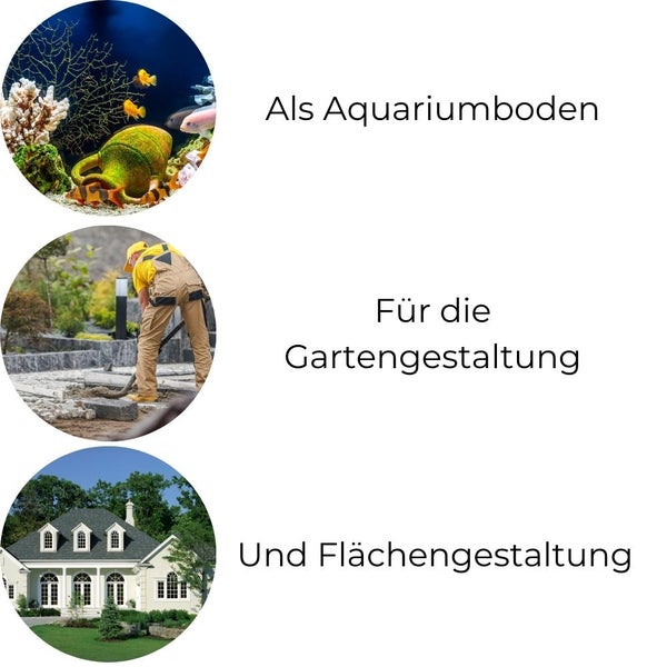 Kieselsteine Garten Zierkies Basalt 11-22 mm 25 kg Anthrazit Aquarium Kies Basaltsplitt Weg Steinteppich Zierstein Splitt