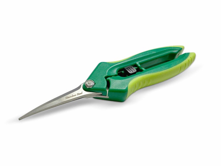 Romberg Ernteschere Curved – Hochqualitative Edelstahl-Klingen, Ergonomische Griffe, Federmechanismus & Sicherheitsverschluss, Ideal für Hobbygärtner