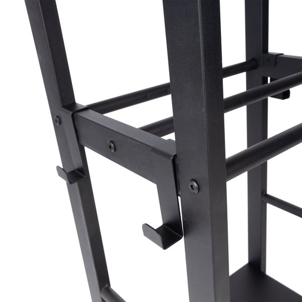 FLOORDIREKT Kaminholzregal Korfu - Schwarz - Modernes Brennholzregal mit 2 Ebenen - für Innen und Außen - 40 x 100 x 30 cm