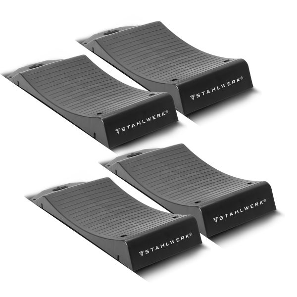 Vier Stahlwerk Auffahrrampen für Fahrzeuge