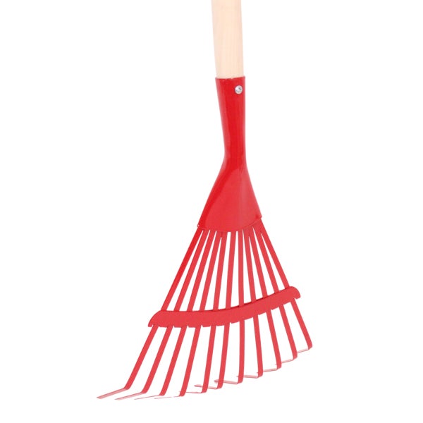 Gartenrechen mit Holzstiel und Metallzinken