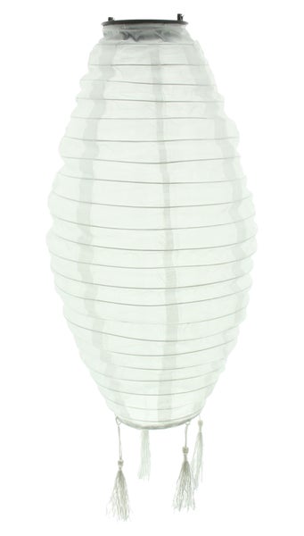 FRANK FLECHTWAREN | Solar-Lampion White, KUNSTSTOFF, METALL, D: 20 x 42 cm