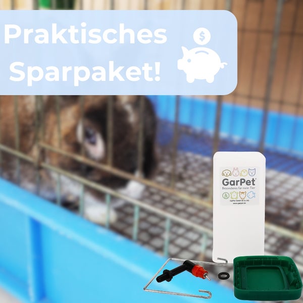 Praktisches Sparpaket für Kleintiere mit Trinkflasche, Napf und Zubehör