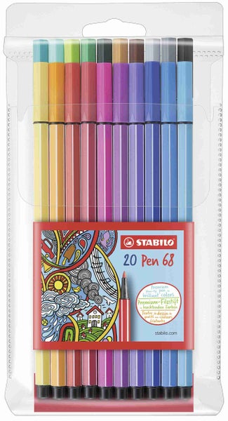 STABILO Filzstift Premium-Filzstift Pen 68, 20er Set