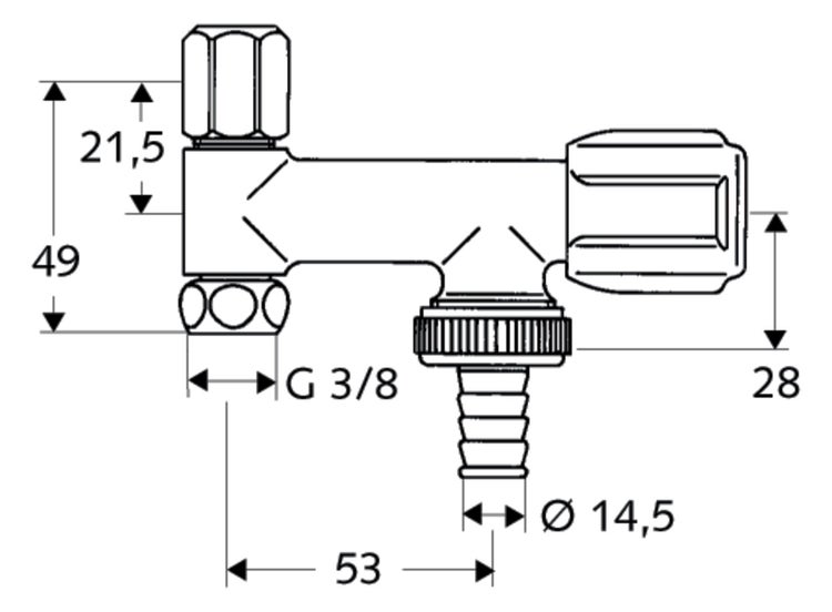 SCHELL Geräteventil COMFORT, RFV, DN 10 G 3/8 IG, Schlauchverschraubung Ø 14,5 mm (DN 20 G 3/4 AG), Ø 10 mm (DN 10 G 3/8 AG), Chrom, 033740699