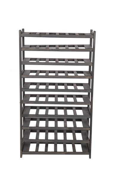 PROREGAL Weinregal SPREEWALD HxBxT 124x70x33cm 60 Flaschen auf 10 Ebenen Massives Kiefernholz Grau geölt