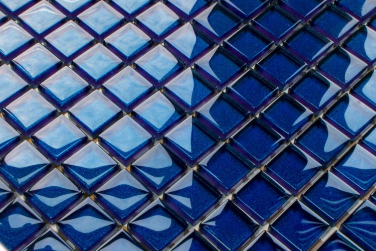 Glasmosaik auf Netz für Bad und Küche 30cm x 30cm  - Moby Dick