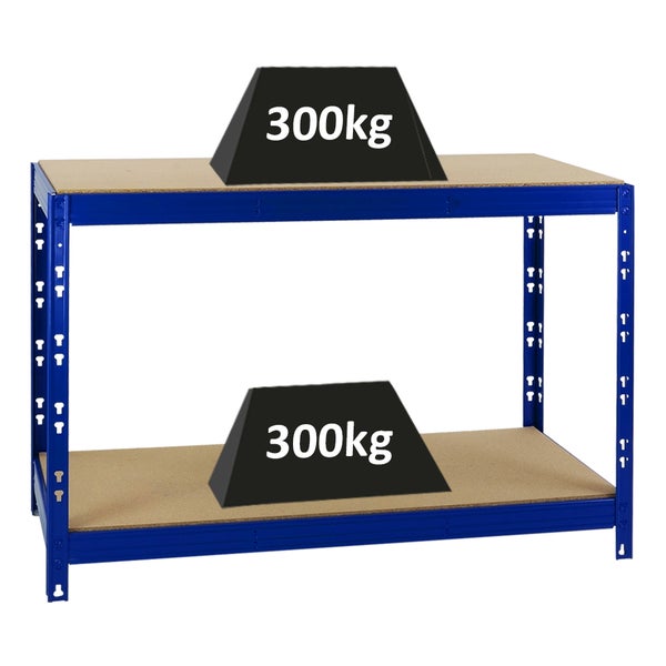 PROREGAL Werkbank Tiger HxBxT 90 x 140 x 60 cm Fachlast 300 kg Blau