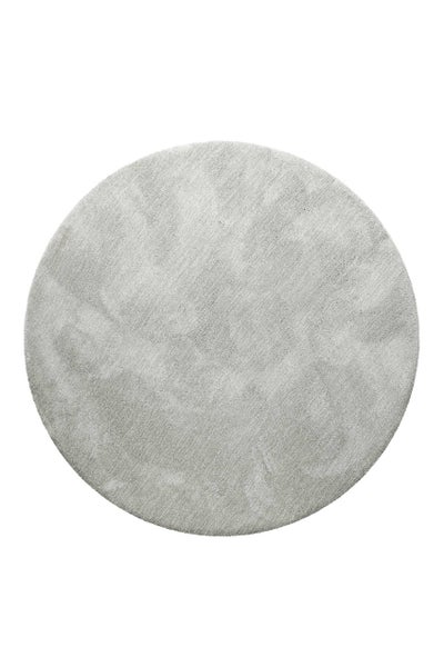 Teppich Rund Hellgrau Creme meliert Hochflor Pisa Homie Living 120 cm rund