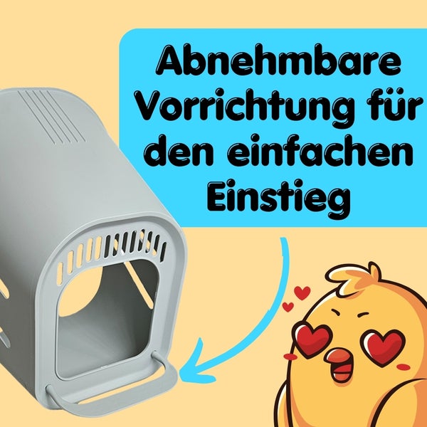 Katzentoilette mit abnehmbarer Vorrichtung für einfachen Einstieg