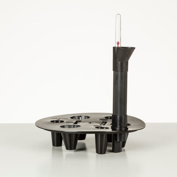 Scheurich Wateringsystem 23, Blumentopf mit Bewässerungsanzeige/ Gießanzeigr/Bewässerungssystem aus Keramik Farbe: Glass Grey inkl. Wateringsystem, 23 cm Durchmesser, 21 cm hoch, 7,4 l Vol.